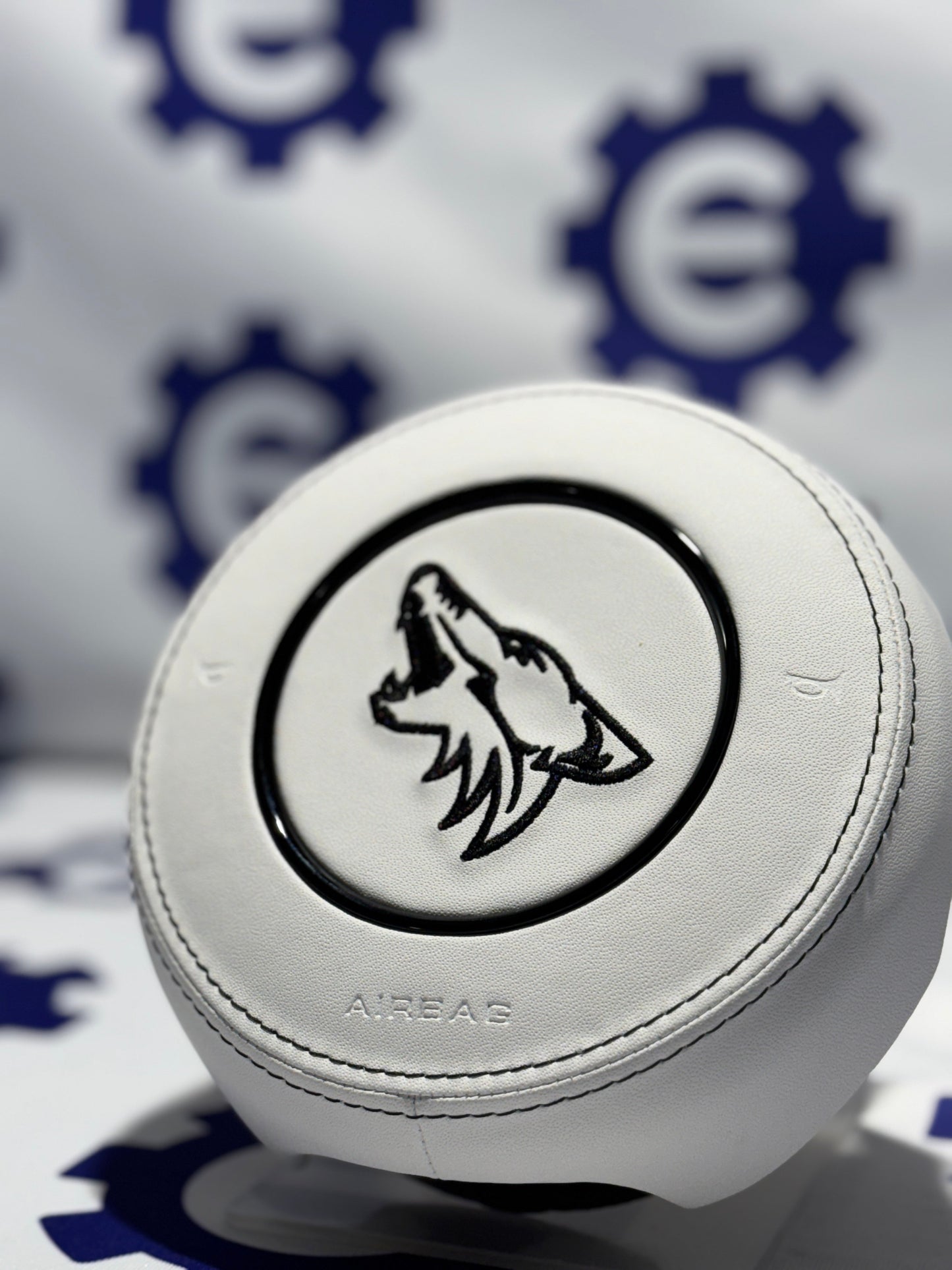 Ford Mustang Coyote Airbag Cover - White Leather