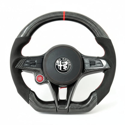 2017-2021 Alfa Romeo Stelvio/Giulia Carbon Fiber Steering Wheel - Customizable