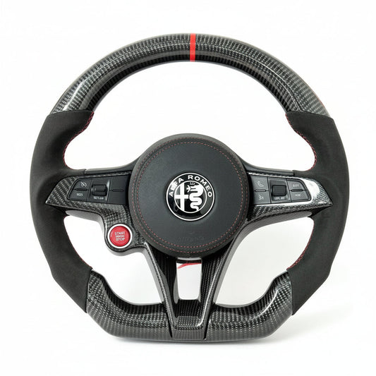 2017-2021 Alfa Romeo Stelvio/Giulia Carbon Fiber Steering Wheel - Customizable