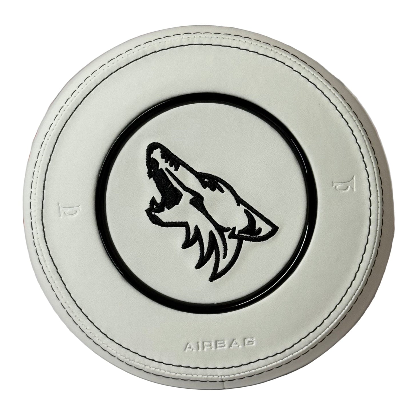 Ford Mustang Coyote Embroidered Airbag Cover - White Leather