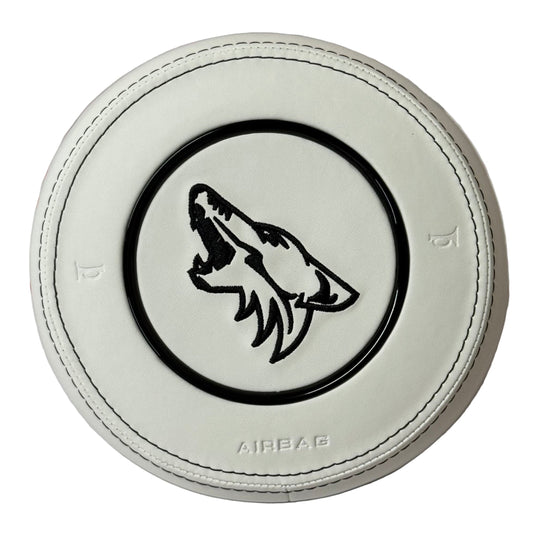Ford Mustang Coyote Embroidered Airbag Cover - White Leather
