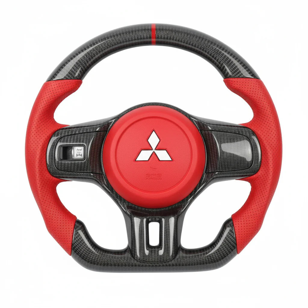 2008-2016 Mitsubishi Lancer Evolution X Carbon Fiber Steering Wheel - Customizable