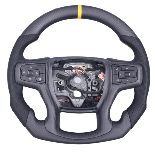 2019-2025 Chevrolet Silverado/GMC Sierra Carbon Fiber Steering Wheel - Customizable