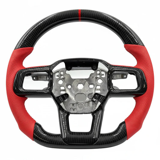 2024+ Ford Mustang Carbon Fiber Steering Wheel - Customizable